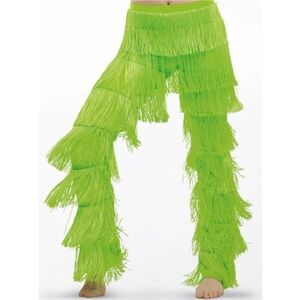 Fringe Latin Dance Pants Ballroom Salsa Tango Tassel Lime Green Womens Small